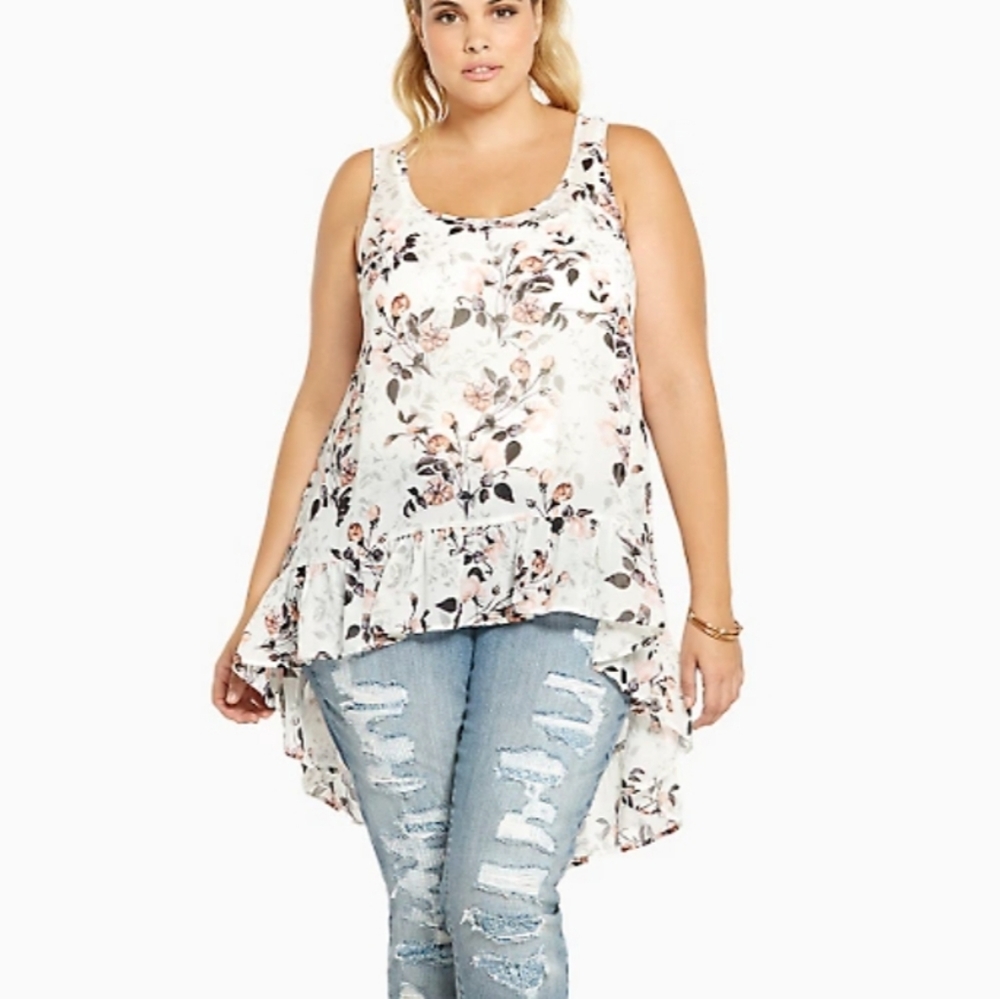 Torrid High Low Floral Tank